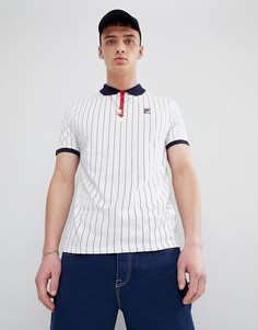 Белая футболка-поло в полоску Fila Vintage - Белый