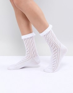 Кружевные носки с оборками ASOS DESIGN - Белый
