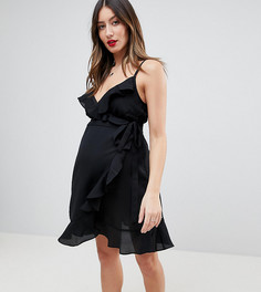 Платье мини с запахом ASOS Maternity - Черный