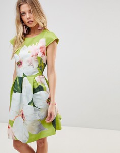 Короткое приталенное платье Ted Baker - Мульти
