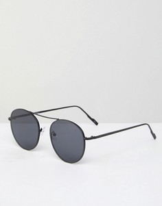 Черные круглые солнцезащитные очки в металлической оправе Jeepers Peepers - Черный