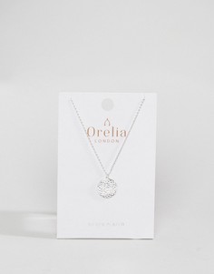 Ожерелье с гравированной подвеской-монетой Orelia - Серебряный