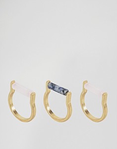 Наборные кольца с камнями DesignB London - Золотой