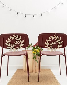Свадебные таблички для стульев Bride & Groom Ginger Ray - Мульти