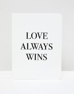 Блокнот с надписью Love Always Wins Monki - Белый