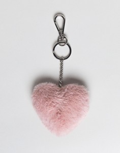 Пушистый брелок для ключей в форме сердца Monki - Розовый