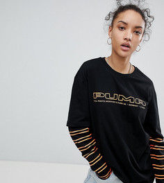 Черный лонгслив с принтом Puma эксклюзивно для ASOS - Черный