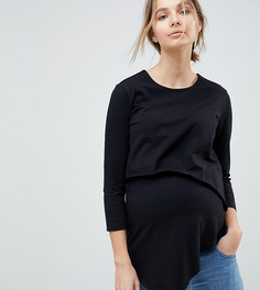 Двухслойный асимметричный топ ASOS DESIGN Maternity Nursing - Черный