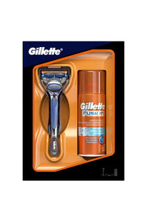 Набор подарочный GILLETTE Fusion, (Станок с 1 сменной кассетой и гель для бритья Hydra gel 75 мл) [gil-81622853]