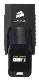 Флешка USB CORSAIR Voyager Slider X1 64Гб, USB3.0, черный [cmfsl3x1-64gb]
