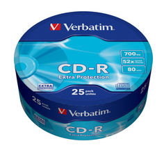 Оптический диск CD-R VERBATIM 700Мб 52x, 25шт., 43726, cake box
