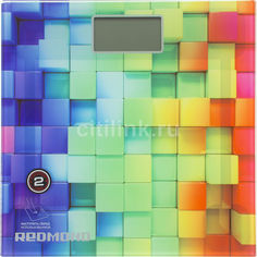 Напольные весы REDMOND RS-708, до 180кг, цвет: белый/кубики [rs-708 (кубики)]
