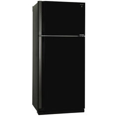 Холодильник SHARP SJ-XP59PGBK, двухкамерный, черное стекло