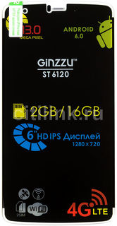 Смартфон GINZZU ST6120, белый