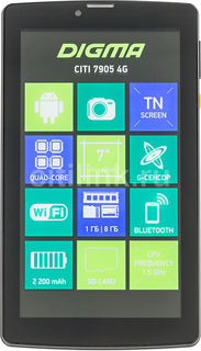 Планшет DIGMA CITI 7905 4G, 1GB, 8GB, 3G, 4G, Android 6.0 черный [ct7096pl]