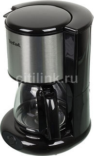 Кофеварка TEFAL CM361838, капельная, серебристый / черный [7211002512]