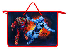 Папка для тетрадей Silwerhof 671924 Война роботов A4 340х245х40мм 1отд. пластик на молнии руч.шнурки