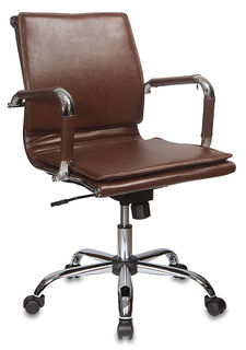 Кресло руководителя БЮРОКРАТ Ch-993-Low, на колесиках, искусственная кожа, коричневый [ch-993-low/brown]