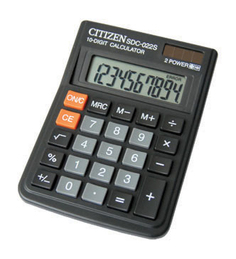 Калькулятор CITIZEN SDC-022S, 10-разрядный, черный