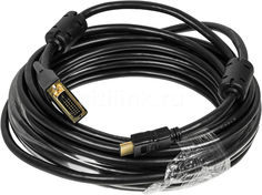 Кабель Buro HDMI (m)/DVI-D(m) 10м. феррит.кольца Позолоченные контакты черный (HDMI-19M-DVI-D-10M)