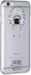 Клип-кейс Deppa Art Case для Apple iPhone 6/6S рисунок "Индеец 3" + защитная пленка (прозрачный с рисунком)