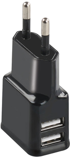 Сетевое зарядное устройство Promate 2 USB 2100 мА (черный)