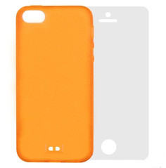 Аксессуар Чехол Krutoff BASEUS Colorful Case + пленка на переднюю панель для APPLE iPhone 5 Orange 47035