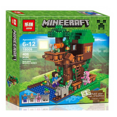 Конструктор Lepin Minecraft Домик на дереве у реки 406 дет. 18009