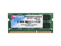 Модуль памяти Patriot Memory DDR3 SO-DIMM 1333MHz PC3-10600 - 2Gb PSD32G13332S