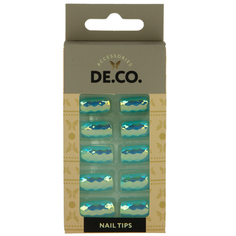 Набор накладных ногтей `DE.CO.` HOLOGRAM blue light (24 шт + клеевые стикеры 24 шт) Deco