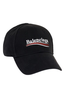 Черная бейсболка с вышитым логотипом Balenciaga