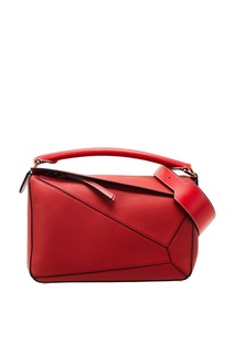 Красная кожаная сумка Puzzle Loewe