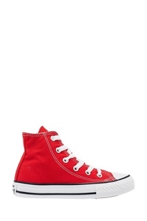 Высокие красные кеды из текстиля Converse