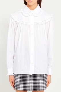 Хлопковая блузка с оборками Alexa Chung