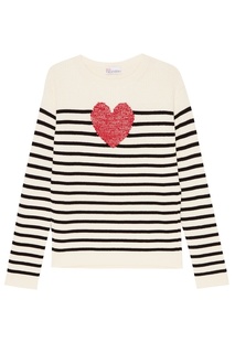 Хлопковый джемпер с сердцем Red Valentino