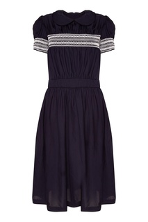 Темно-синее драпированное платье Comme des Garcons