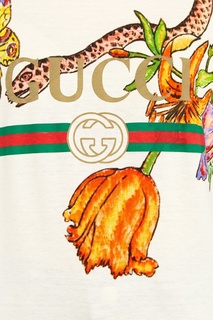 Футболка с цветочным принтом Gucci