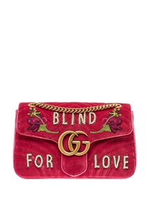 Декорированная сумка из бархата GG Marmont Gucci