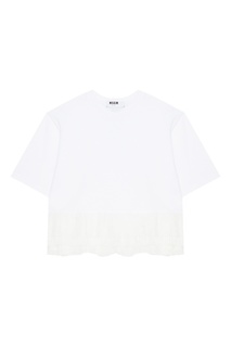 Футболка с плиссированными воланами Msgm