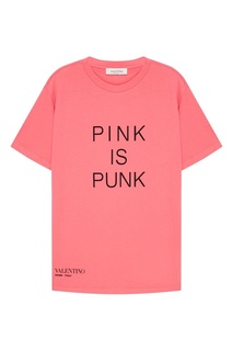 Розовая футболка с надписью Valentino