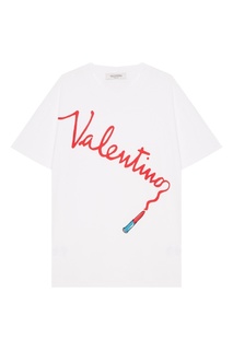 Белая футболка с контрастным логотипом Valentino