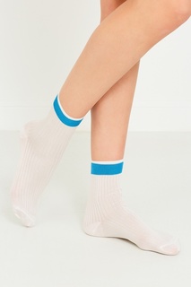 Белые носки с голубой полосой Valentino