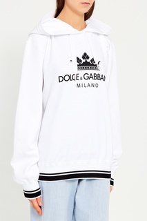 Белое худи с логотипом Dolce&;Gabbana