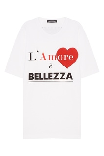 Белая футболка с контрастными надписями Dolce & Gabbana