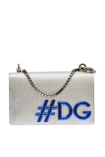 Серебристая кожаная сумка DG Girls Dolce & Gabbana