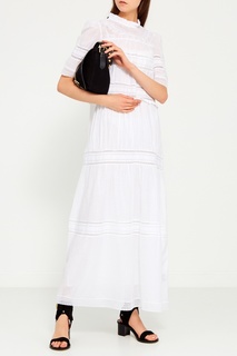 Белое хлопковое платье с драпировками Isabel Marant Etoile