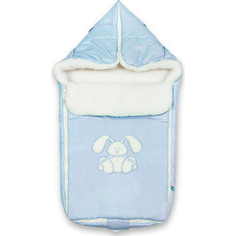 Конверт Сонный Гномик Зайчик 80х40см натуральный мех (голубой) синтепон 969/1