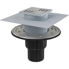 Душевой трап AlcaPlast 105х105/50/75 подводка прямая, гидрозатвор сухой и мокрый (APV4344)