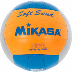 Мяч для пляжного волейбола Mikasa VXS-02, размер 5, цвет серебристо-оранжево-голубой
