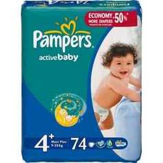 Подгузники Pampers Active Baby Maxi Plus 9-16кг 74шт Джайнт 4015400264897